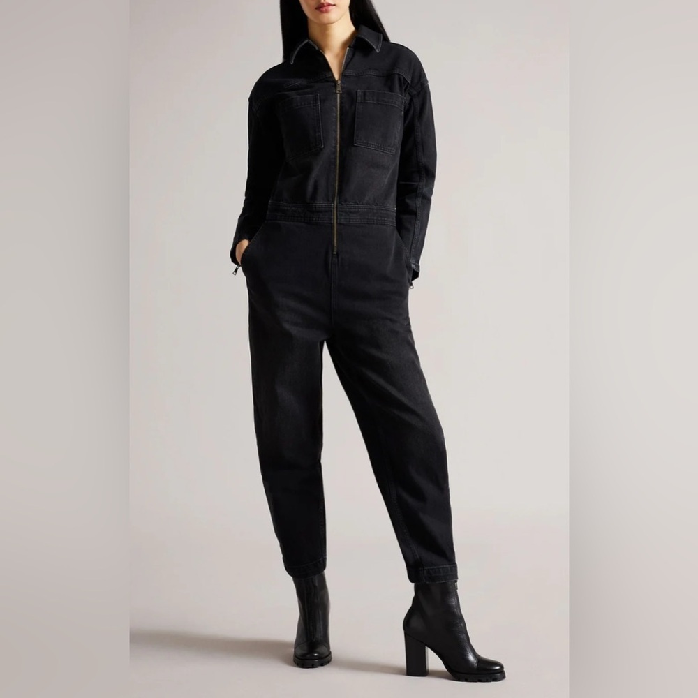 TED BAKER Aleya zip-through denim jumpsuit size Large/3